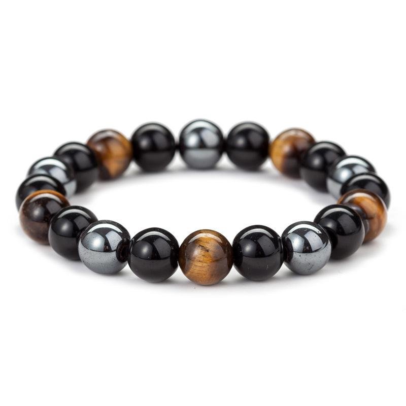 Triple Protection Bracelet - Tiger’s Eye, Obsidian, Hematite - Image 4