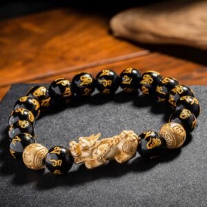 Feng Shui Bracelet - Pixiu Black Obsidian Bracelet for