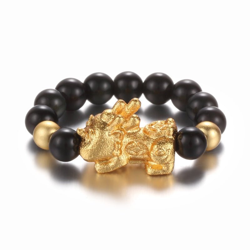 Pixiu Black Obsidian Wealth Ring - Image 4