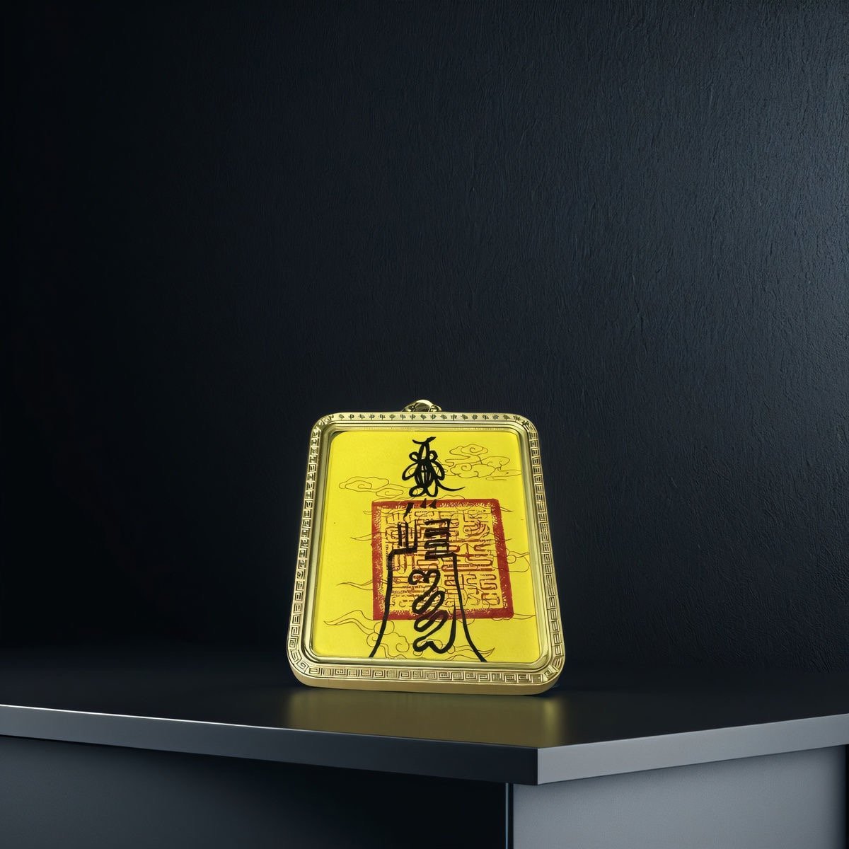Square Talisman Double-Sided Jade Pendant - Image 4